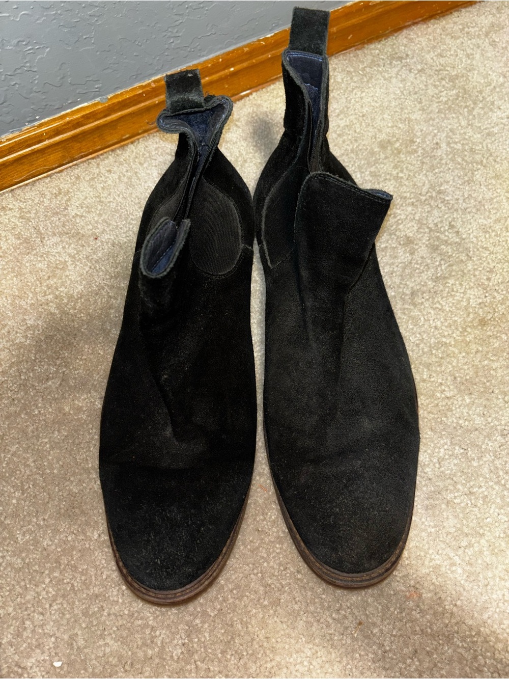 Men's Steve Madden Black Suede- Classic Slip-On Style Shoe